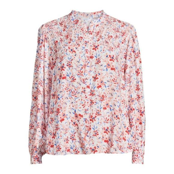 ✨ Time and Tru Women's Smocked Button Front Top✨ - Picture 5 of 7